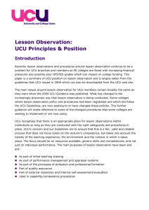 Lesson observation: UCU principles and position  Opens
