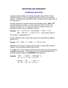 scientific notation worksheet