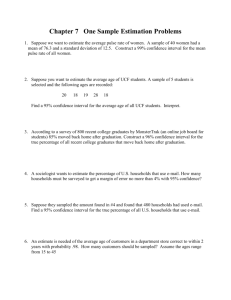 Chapter 7 One Sample Estimation Problems