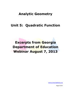 Parent Unit 5 Guide for Analytic Geometry