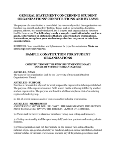 Sample Constitution and Bylaws
