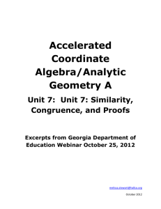 Parent Unit 7 Guide for Accelerated Coordinate Algebra