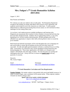 Humanities Syllabus and Parent/Student Letter 2015-16