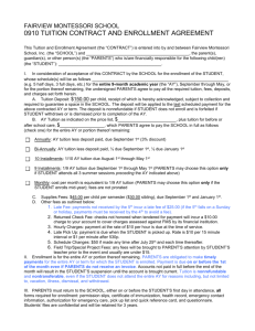 TUITION AND ENROLLMENT AGREEMENT