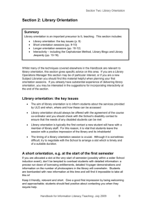 HILT Section 2: Library Orientation