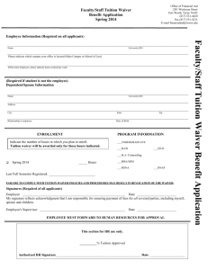 Spring 2014 Tuition Waiver