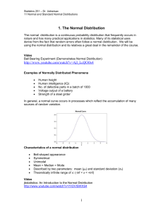 1. The Normal Distribution