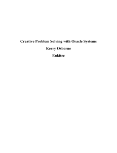 This paper is really about problem solving - Oracle