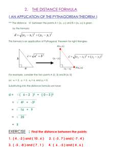 *** The distance `d` between the points A = (x1, y1) and B = (x2, y2