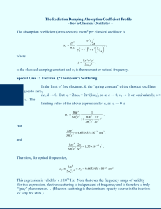 The Radiation Damping Absorption Coefficient Profile, Thompson