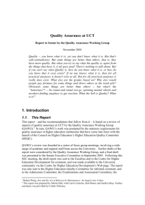 3.3. Quality Assurance at UCT