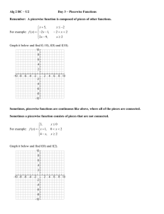 Piecewise Functions and Greatest Integer Function