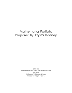 Math Portfolio Rodney