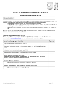 Annual Institutional Overview Template 2013