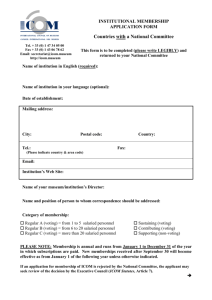 INSTITUTIONAL MEMBERSHIP APPLICATION FORM