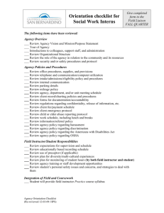 Agency Orientation Checklist word Document