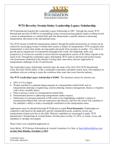 the application for the WTS Leadership Legacy Scholarship for