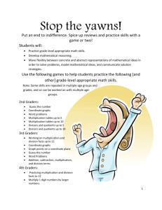 Stop the Yawns! Math Activities and Skills Practice