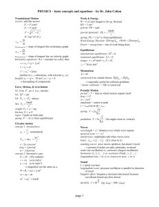 Dr Colton`s MCAT formula review sheet