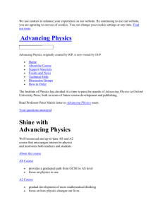 Maths booklet - Advancing Physics