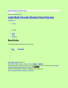 Physics-Al-Science-in-Motion - Light Bulb Circuits Student Hand Out
