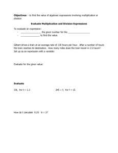 Evaluate Multiplication and Division Expressions