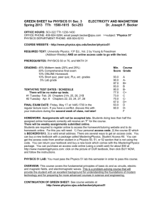 Green sheet for Section 3 - Department of Physics and Astronomy