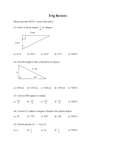 Math 111, Review Problems