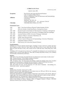 Geim CV&resume-2 - Condensed Matter Physics