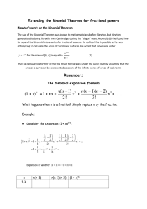 Extending the Binomial Theorem for fractional powers