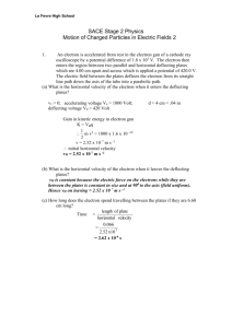 Worksheet - Motion of Charged Particles in Electric Fields 2