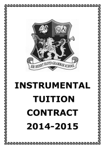 INSTRUMENTAL TUITION CONTRACT 2014