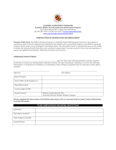 Verification of Graduation or Enrollment Form