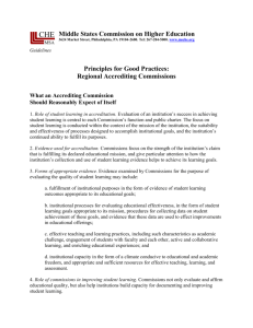 Guidelines: Principles for Good Practices: Regional Accrediting