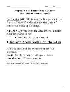 Advances in Atomic Theory