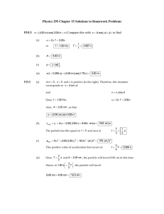 Physics 295 Chapter 15 Solutions to Homework Problems