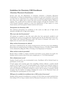Guidelines for Chemistry C105 Enrollment
