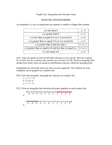 Chapter Six: Inequalities and Absolute Value