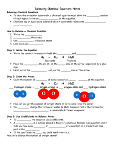 Balancing Chemical Equations Notes