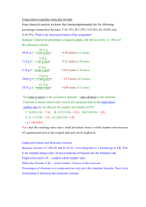 Using mass to calculate molecular formula