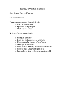 Lecture 24: Quantum mechanics