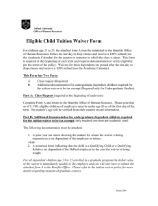 Eligible Child Tuition Waiver Form
