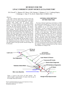 RF gun studies for LCLS Injector - Stanford Synchrotron Radiation