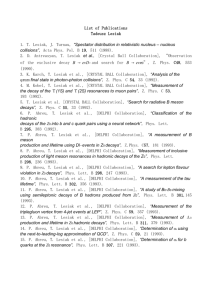List of Publications Tadeusz Lesiak 1. T. Lesiak, J. Turnau