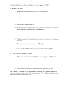 Notes for the Structure of Atoms (Chapter 4, Sect