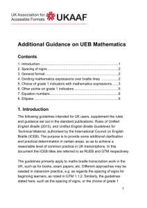 UEB Maths guidelines, doc file
