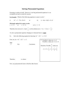 Solving Polynomial Equations - MJNS