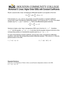 2320Worksheet 5 LHODE with Constant Coefficients