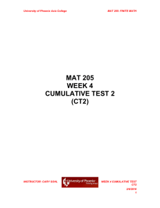 MAT 205 CUMULATIVE TEST 2 (CT2)