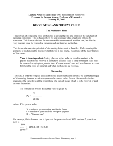 DISCOUNTING AND PRESENT VALUE